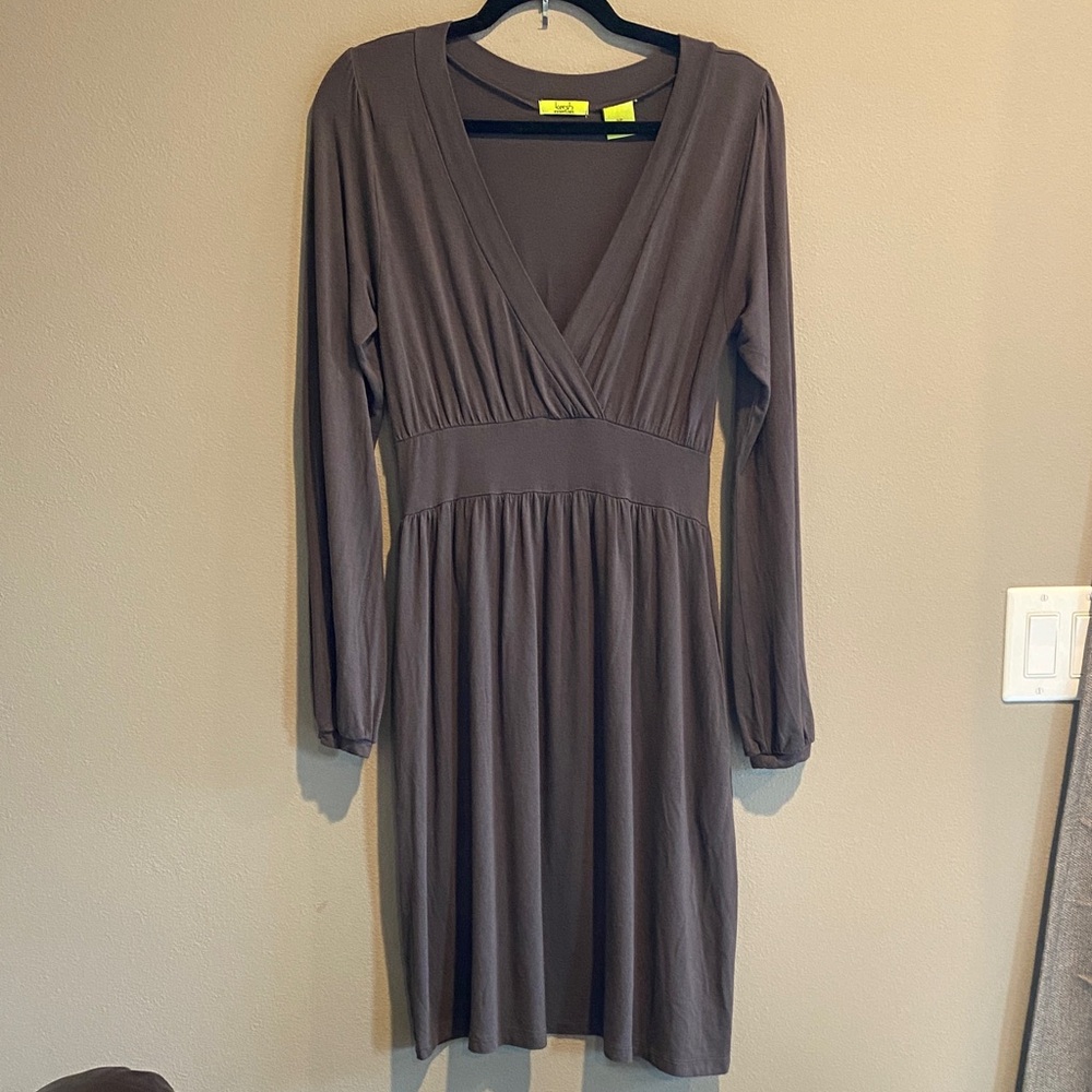 Kersh Dark Olive Green Long Sleeve Dress